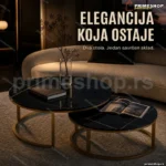 Set od 2 klub stola INSTYLE — crni mermer i zlatne noge