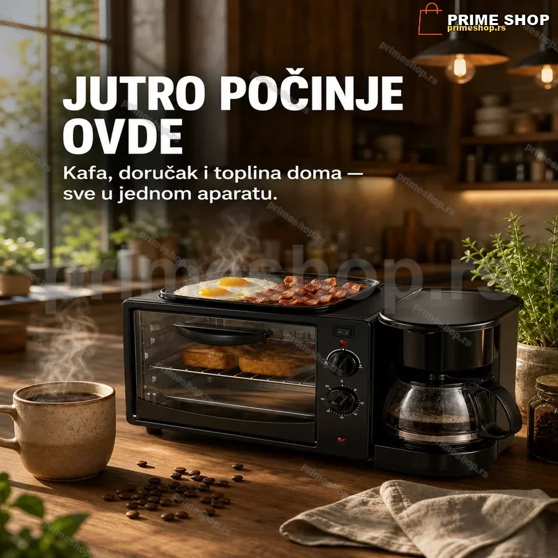 Silver Crest 3 u 1 Aparat za Doručak – Kafa, Rerna i Gril u Jednom Silver Crest 3 u 1 Aparat za Doručak – Kafa, Rerna i Gril u Jednom