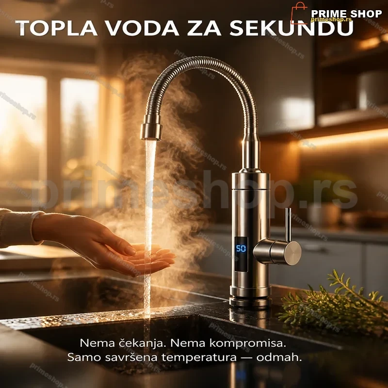 Slavina sa Grejačem za Sudoperu INOX — Brušeni Nerđajući Čelik, 3000W Slavina sa Grejačem za Sudoperu INOX — Brušeni Nerđajući Čelik, 3000W
