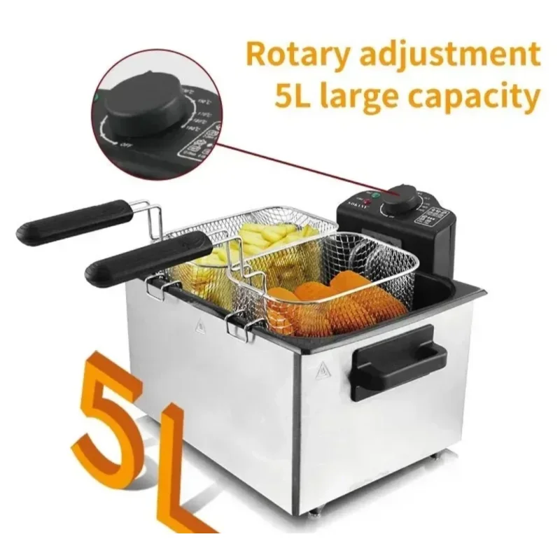 Sokany friteza na ulje 5 L — za kućno i komercijalno prženje friteza na ulje 5 L - u upotrebi