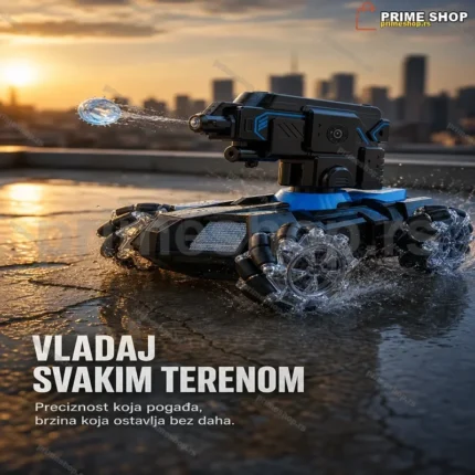 Tenk na Daljinski sa Vodenim Kuglicama i Senzorskim Upravljanjem