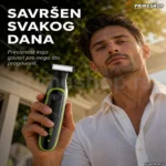 VGR V-017 električni trimer za bradu IPX5 — 3 nastavka