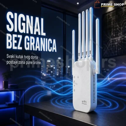 WiFi Pojačivač Signal Wi-Fi 6 Dual-Band 2.4G+5G sa 6 Antena