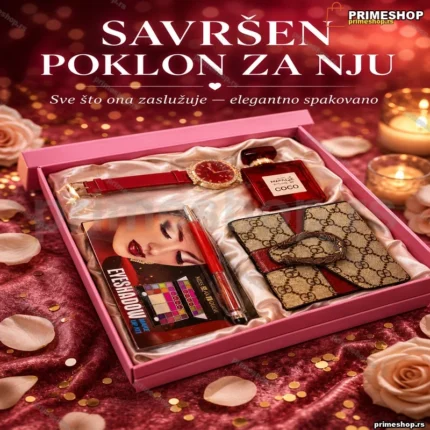 Ženski poklon set sa satom, sminkom i novčanikom — 5 u 1
