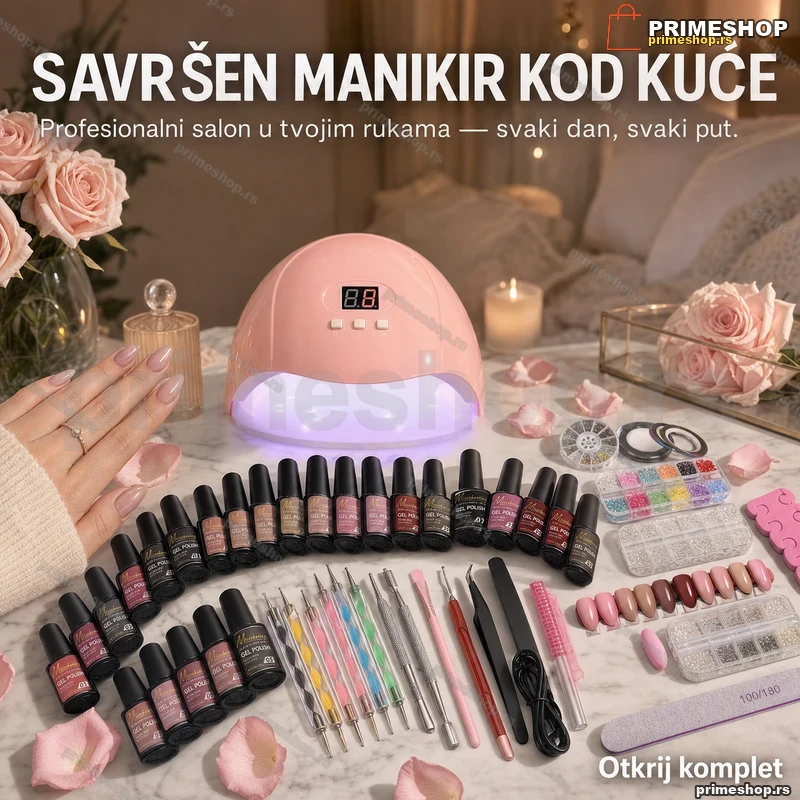 Misscheering set za manikir 56 delova sa UV LED lampom Misscheering set za manikir 56 delova sa UV LED lampom