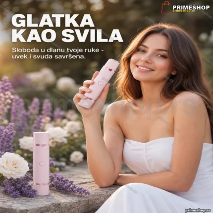 Punjivi električni ženski trimer za dlačice 2u1, roze