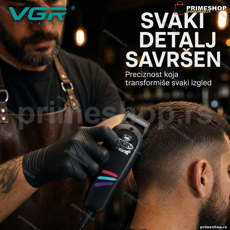 VGR V-129 mašinica za šišanje kose — taper 0,8–2,0 mm, 4 češlja VGR V-129 mašinica za šišanje kose — taper 0,8–2,0 mm, 4 češlja