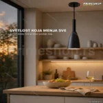 Crna konusna viseća lampa E27 — abažur 30 cm, model SKD-P001