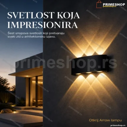 ARROW crna spoljna LED lampa up-down 6×1W IP54