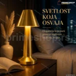 IXILUXE punjiva stona lampa zlatna, 24 cm, dodir, LED