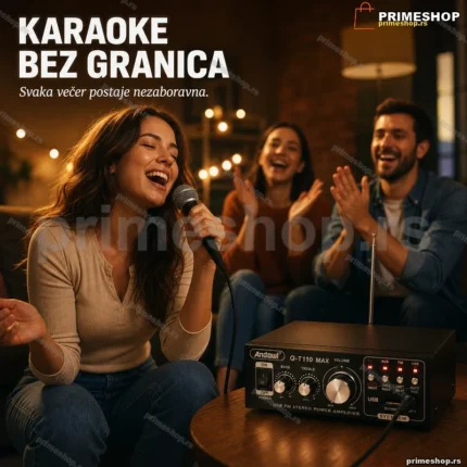 Andowl Q-T110 MAX karaoke pojačalo sa Bluetooth i FM radiom