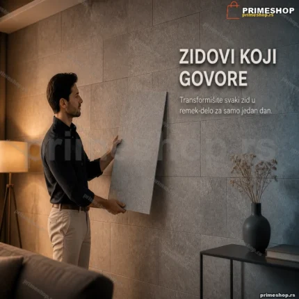 Samolepljive zidne ploče sivi kamen 60x30 cm — 10 kom
