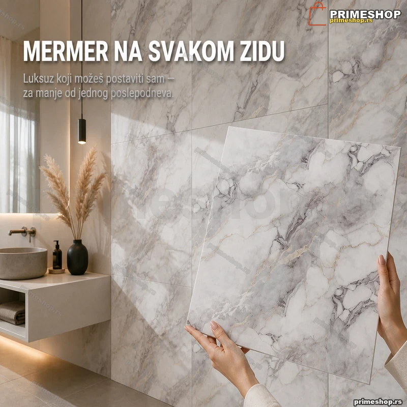Samolepljive 3D zidne ploče belo-sivi mermer 60x60 cm, 12 kom Samolepljive 3D zidne ploče belo-sivi mermer 60x60 cm, 12 kom