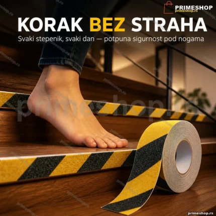 Samolepljiva žuto-crna protivklizna traka 50 mm × 5 m