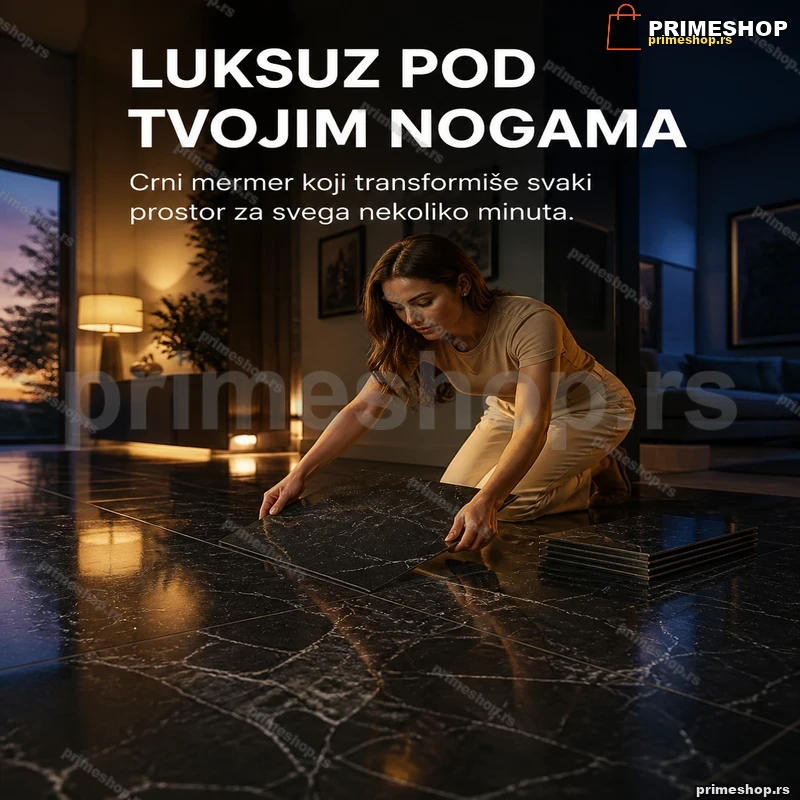 Samolepljive podne ploče crni mermer 60x60 cm — 10 kom Samolepljive podne ploče crni mermer 60x60 cm — 10 kom