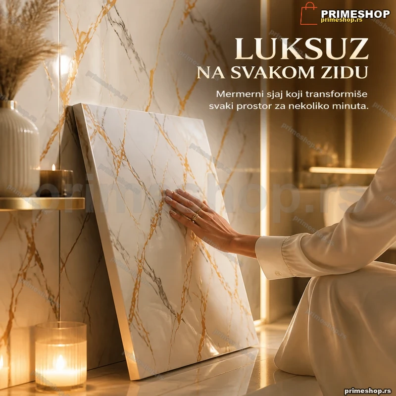 Samolepljivi paneli beli mermer narandžasto-zlatne žile 10 kom 60x60 cm Samolepljivi paneli beli mermer narandžasto-zlatne žile 10 kom 60x60 cm