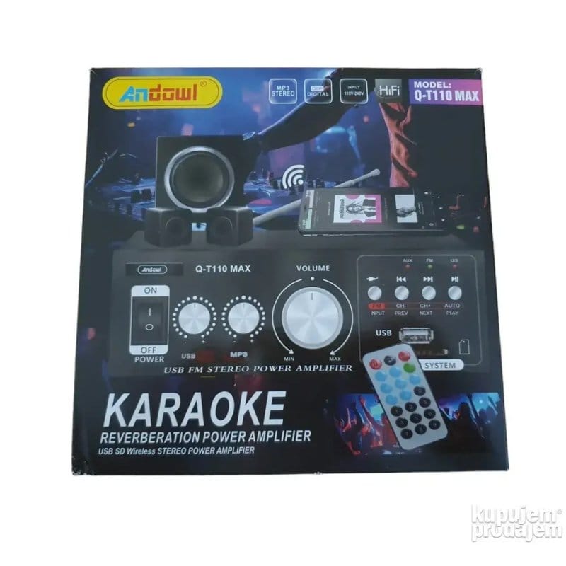 Andowl Q-T110 MAX karaoke pojačalo sa Bluetooth i FM radiom karaoke pojačalo - u upotrebi