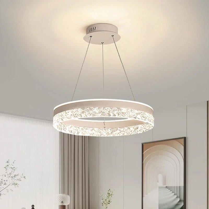 Luster prsten sa kristalima PZE-D0297, precnik 50 cm, daljinski kristalni luster prsten - prednja strana