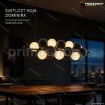 NewRgy viseći luster sa 13 kugli u crnoj boji 2418L-DW