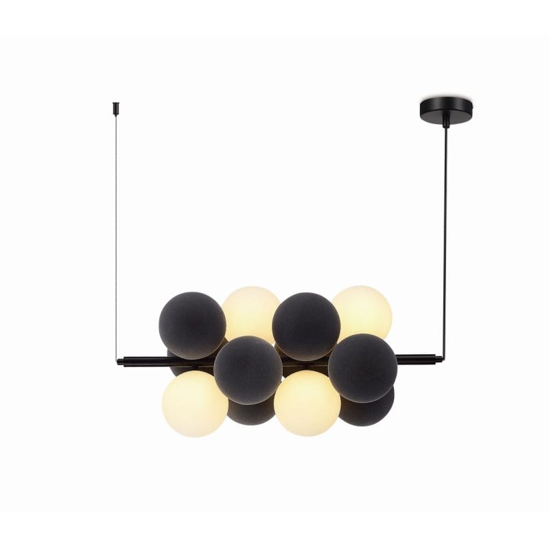 NewRgy viseći luster sa 13 kugli u crnoj boji 2418L-DW luster sa kuglama - prednja strana