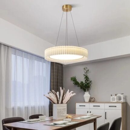 Plisirani luster sa toplim svetlom YK678665, prečnik 60 cm