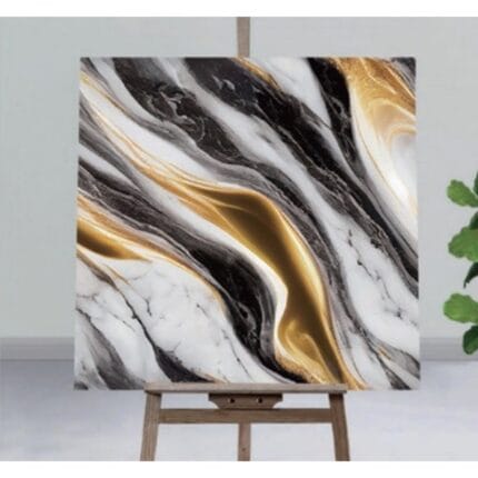 PVC zidne ploče zlatne crno-zlatni mermer 60x60 cm, 12 kom