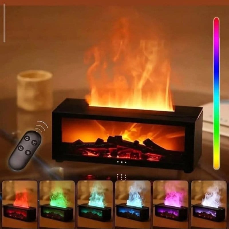 RGB ovlaživač vazduha sa LED efektom plamena u obliku kamina difuzer sa efektom plamena - prednja strana
