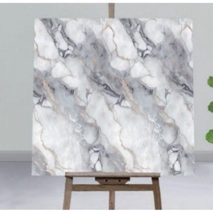 Samolepljive PVC zidne ploče mermer belo-sivi dezen 60x60 cm, 12 kom