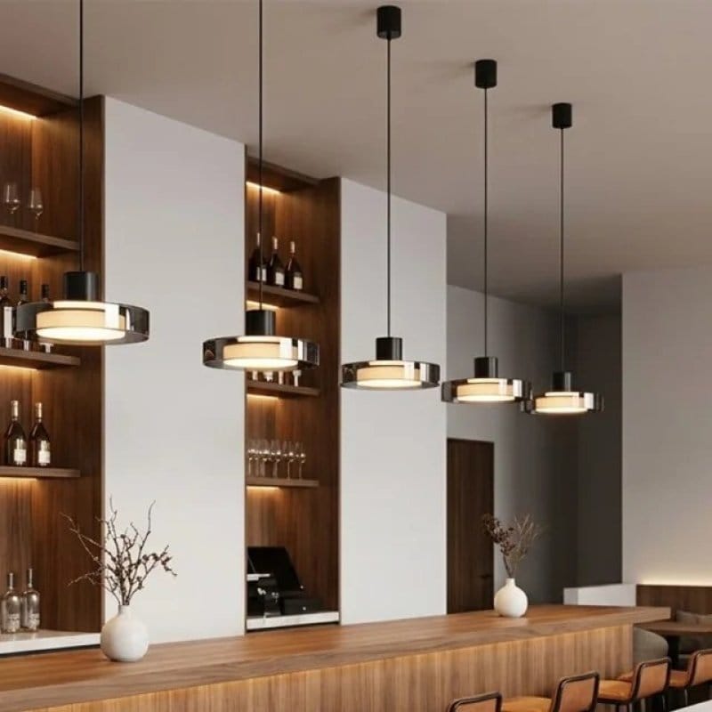 Viseća lampa sa dimljenim staklom YDPL1071 — 40 i 50 cm staklena viseća lampa - u upotrebi