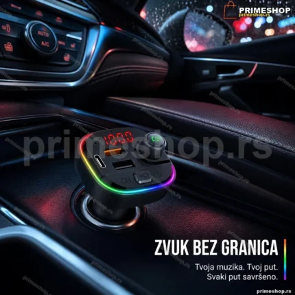 Auto FM transmiter C13 sa Bluetooth vezom i digitalnim ekranom