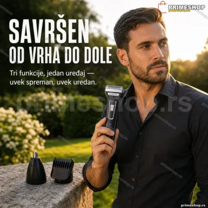 Gemei GM-573 set za brijanje i trimovanje brade i nosa 3u1