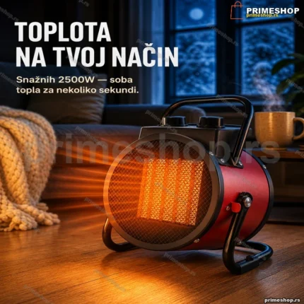 Električna keramička grejalica 2500 W sa ventilatorom i ručkom