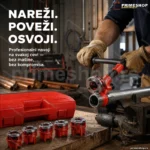 Nareznice za cevi sa čegrtaljkom — komplet 6 glava u koferu