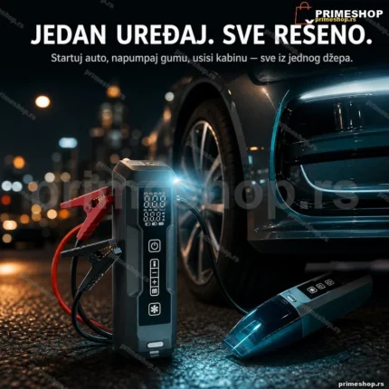 CHELV A-020 — prenosivi starter akumulatora 4u1 sa pumpom, usisivačem i LED lamp