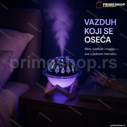 USB mini difuzer sa RGB svetlom i drvenim postoljem