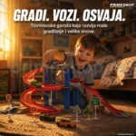 Garaža na tri nivoa igračka sa stazom i 6 metalnih autiće — 45 delova