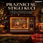 Novogodišnja dekoracija retro televizor za policu