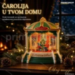 LED pozornica sa figurama, šljokicama i USB napajanjem, 21x23x10 cm