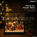 Dekorativna kućica Deda Mraza sa svetlom i muzikom, 23 cm