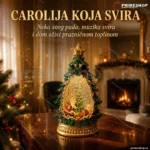 Novogodišnja jelka za enterijer sa LED svetlom i muzikom, 28 cm