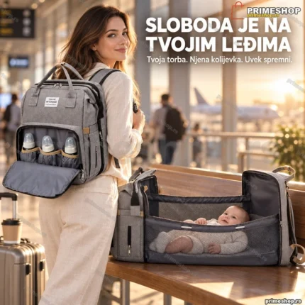 2u1 Ranac krevetac za mame i bebe Rasprodaja
