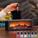 3D kamin aroma difuzer sa efektom plamena, 7 LED boja i daljinskim