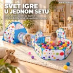 3u1 Šator + Tunel + Bazen za Loptice – PLAVI