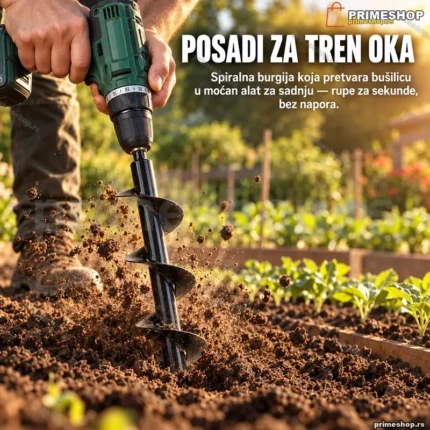 Burgija za zemlju za bušilicu — spiralna burgija za sadnju biljaka i lukovica