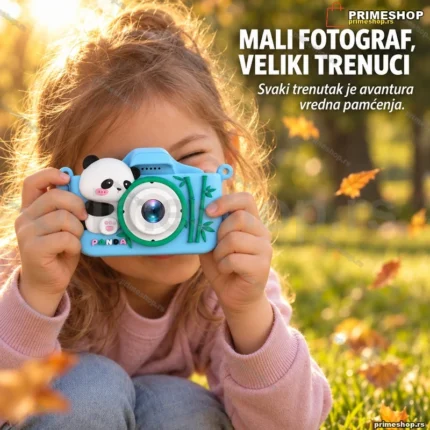 Fotoaparat za decu u masci pande — plava, zelena, roze
