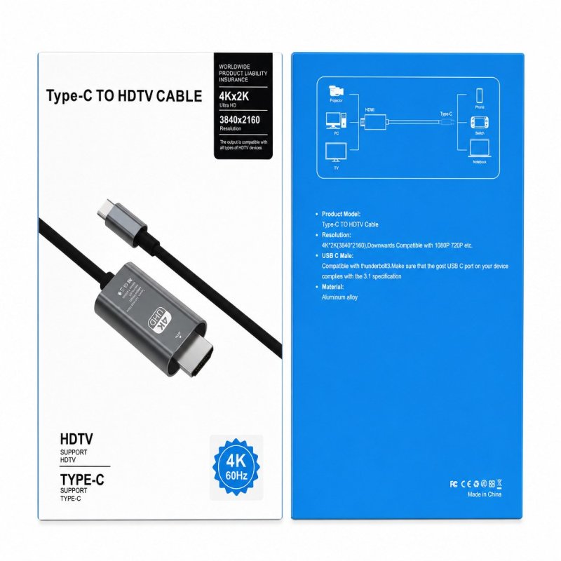 HDMI kabl sa USB-C priključkom — 4K UHD prenos slike i zvuka USB-C na HDMI adapter - u upotrebi