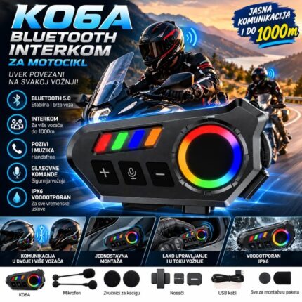 K06A moto komunikator sa mikrofonom i redukcijom buke