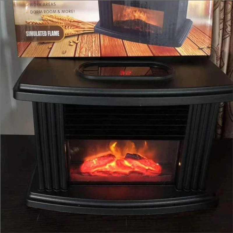 LED kamin grejalica 1000 W sa efektom plamena — mini stona grejalica kamin - detalji