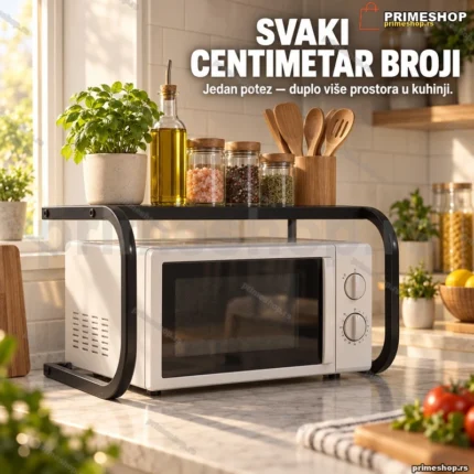 Metalna kuhinjska polica za mikrotalasnu jedan nivo 53 cm